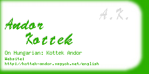 andor kottek business card